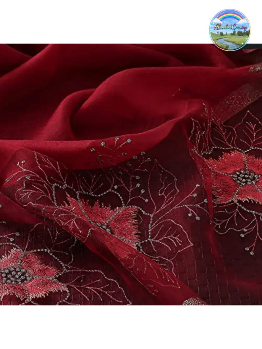 Women Embroidered Silk Blend Scarf Shawl Wrap Large 75x28 Inch Fashion Stole
